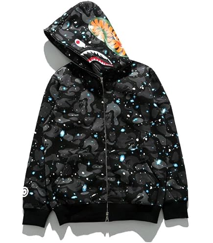 Amazon.com: Surbieibg Shark Full Zip Up Hoodie, Camo Sweatshirt
